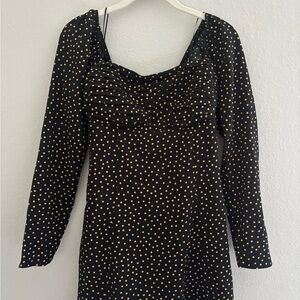 Abercrombie & Fitch Black and Cream Polka Dot Dress